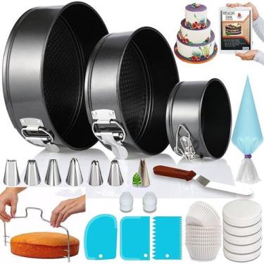 Imagem de Conjunto de panelas de bolo RFAQK 3 panelas antiaderentes Springform c