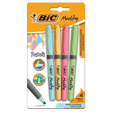 Imagem de Marca Texto Marking Grip pastel c/ 4 cores Bic