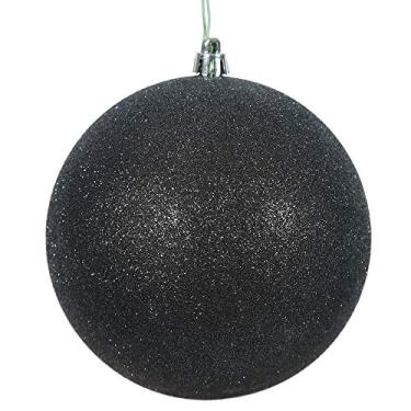Imagem de Vickerman Ornamento de bola de glitter preto, 20,32 cm (8")