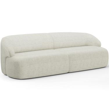 Imagem de Sofá 4 Lugares Curvo Orgânico Para Sala Living 280cm Barolo L06 Linho Cru - Lyam Decor