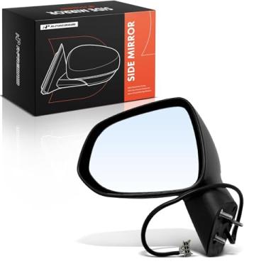 Imagem de A-Premium Espelho retrovisor traseiro externo preto dobrável manual sem aquecimento compatível com Honda Fit 2007 2008