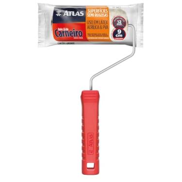 Imagem de Atlas - Rolo de 9cm com 100% Lã Natural Tramada em Tecido com Manta com 12mm de Altura