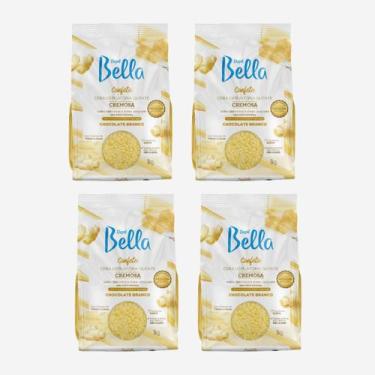 Imagem de Cera Depil Bella Confete Chocolate Branco 1kg Kit C/4