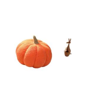 Imagem de Fenteer Almofada de Pelúcia de Abóbora de Halloween para Sofá, Estátua Decorativa, Decoração de Quarto, Escultura de Madeira Engraçada, Almofada para Festa