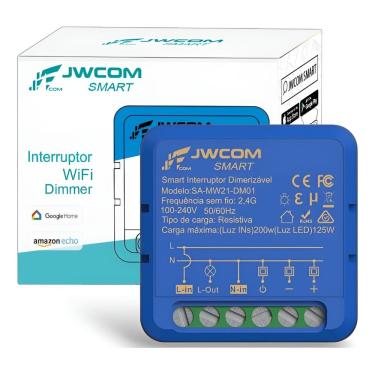 Imagem de Mini Interruptor Relé WIFI  Dimmer Dimerizável Alexa Tuya Azul SA-MW21-DM01