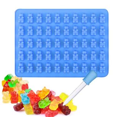 Imagem de Molde de ursinho de silicone para salgadinhos de frutas e gomas moldes com conta-gotas para chocolate doce