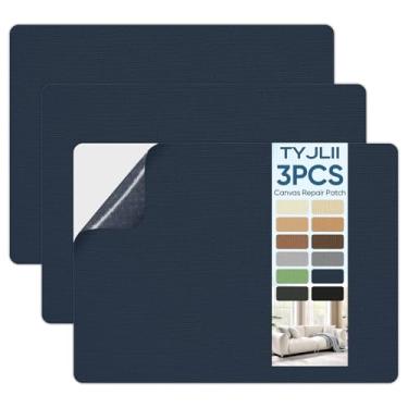 Imagem de TYJLII Remendo de reparo de tela, adesivo de tecido impermeável para barraca, cobertura de barco, cobertura, guarda-chuva, capa de móveis, toldo, bagagem, sofá. (21 cm x 28 cm - azul escuro)