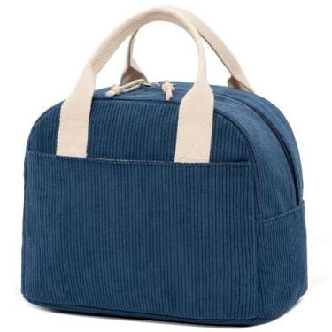 Imagem de Lancheira LOVELYWIND Navy Corduroy 27x19x20 cm isolada