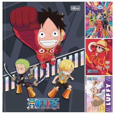Imagem de Kit C/ 4 Caderno One Piece TILIBRA Universitário BROCHURA - 80 Folhas