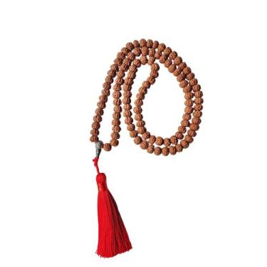Imagem de Japamala 108 contas de semente de rudraksha 10mm e 8mm - japamala bras