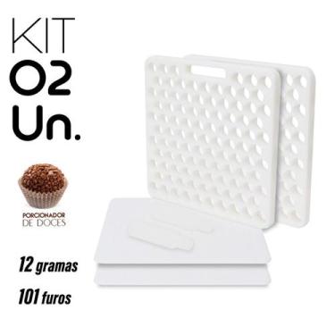 Imagem de Kit 2 Placa Porcionadora de Doces Brigadeiro 12g 101 Furos - Tribo Swe