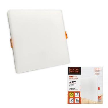 Imagem de Painel Plafon Led Borda Infinita Black + Decker Quadrado 24W, Branco F