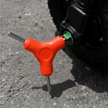 Imagem de Conjunto de chaves hexagonais trigeminal aço carbono 3 em 1 para ferramentas manuais de reparo de carro de bicicleta (3-4-5 mm)