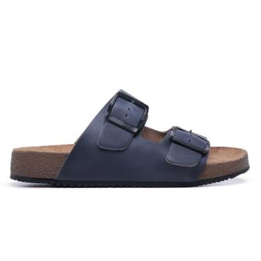 Imagem de Sandália Masculina NATHOS CARIBE em Couro - Fóssil Azul, 38