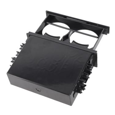 Imagem de CAIXA DE ARMAZENAMENTO DE RÁDIO DE CARRO PRETA 2 EM 1 PORTA-COPOS MULTIUSOS ABS UNIVERSAL 1DIN