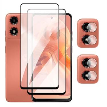 Imagem de Para Motorola Moto G84 G54 G34 G24 G14 G04, filme protetor de tela 4in1 2.5D Full Cover de Vidro Temperado