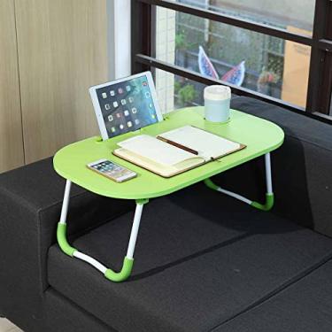 Imagem de Secretárias de colo 49,9 kg Suporte de mesa para laptop multifuncional dobrável e aconchegante bandeja de caderno para sofá cama mesa de computador com slots de tablet suporte de copo (cor: preto