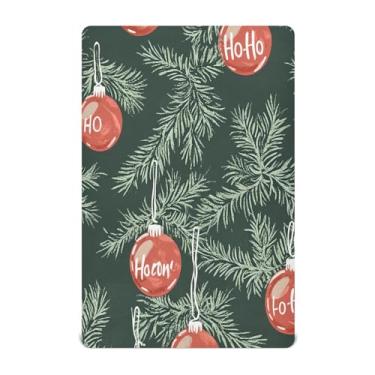 Imagem de Blueangle Jogo de lençol com elástico para bebês - Jogo de lençol macio e respirável com galhos de árvore de Natal, serve para colchão de berço padrão (102)