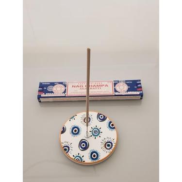 Imagem de INCENSÁRIO + INCENSO NAG CHAMPA SATYA- incensário redondo com 1 cx de incensos de 15 gr de Satya Nag Champa- kit presente 8