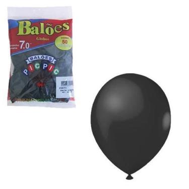 Imagem de Balao / Bexiga Preto 7'' Com 50 Unidades - OEM