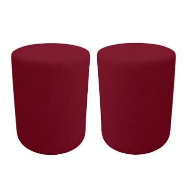 Imagem de Kit 2 Puff Cilindro Live para Sala e Quarto Suede  - LH Decor - Los He