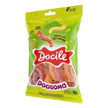 Imagem de 2 Pacotes Docigoma Goma Minhoca Azedinhas 90g, 2 unidades