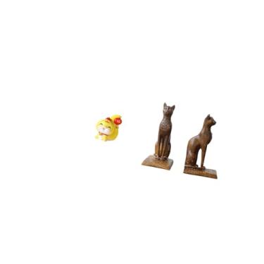 Imagem de Fenteer Estatuetas Decorativas de Resina com Desenho de Cobra E Gato Egípcio, em Resina, para Mesa, Prateleira, Centro de Mesa, Suporte para Livros, Escritóri