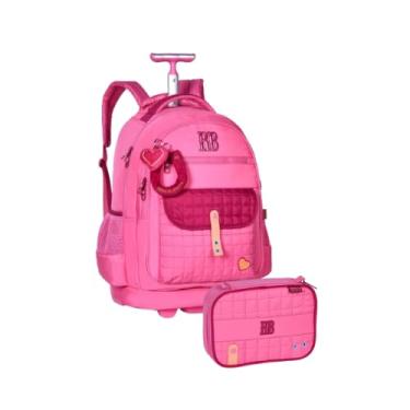 Imagem de Kit Mochila Rodinha Rebecca Bonbon Plush Dreams Estojo Box Feminina Escolar (Roxo)