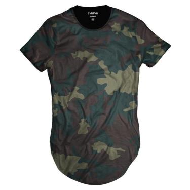 Imagem de Camiseta Di Nuevo Longline Exército Masculina-Masculino