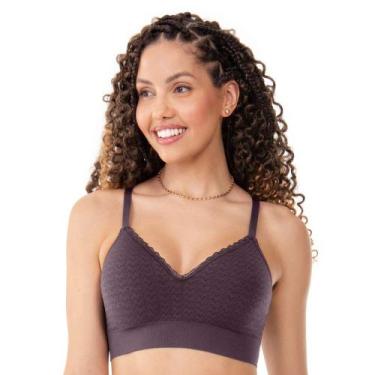 Imagem de Sutiã Comfort Com Bojo e Renda Sem Costura Açaí - Trend, 44
