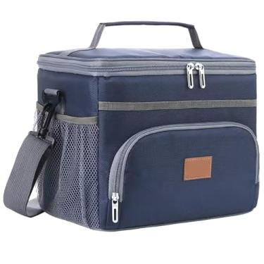 Imagem de Bolsa Térmica Lancheira 15 Litros para Comida e Bebida Gelada com Alça Ajustável(Azul)