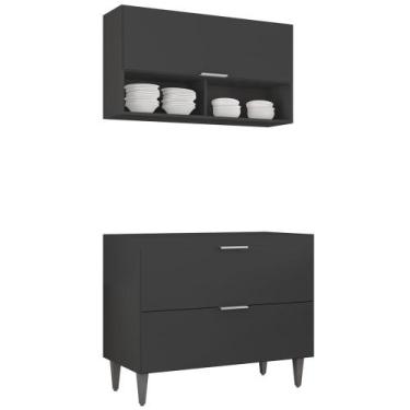 Imagem de Armário de Cozinha CP01 Para Pia 100cm Pérola Z34 Preto - Mpozenato, P