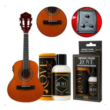 Imagem de Cavaco Eletrico Vogga Vcc610eq Nb Natural Brown + Polidor Rove