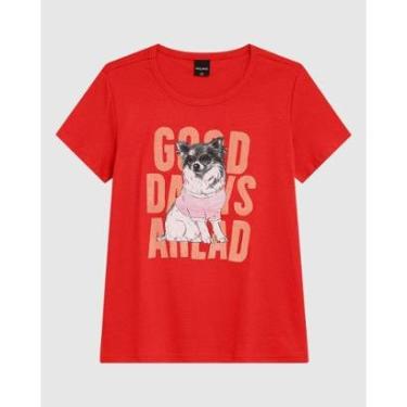 Imagem de Camiseta Feminina Manga Curta Estampa Frontal Em Malha Algodão-Feminino