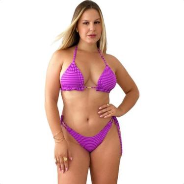 Imagem de Biquini Fio Duplo Feminino Cortininha Moda Praia Com Bojo Biquíni Dent