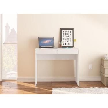 Imagem de Escrivaninha Politorno Tijuca MDP/MDF 2 Gavetas 75,5x45x90cm, Branco
