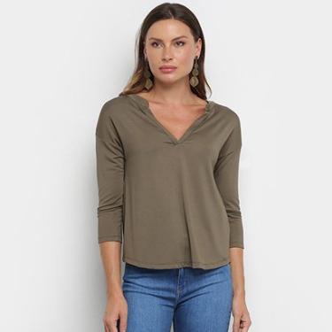 Imagem de Blusa Mob Manga 3/4 Decote Costas Feminina-Feminino
