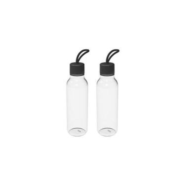 Imagem de Kit Garrafa para água squeeze liv Ou 700ml Linha Marmitou, Preto