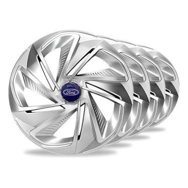 Imagem de Jogo 4 Calotas Aro 13 Nitro Ford Fiesta Ka Focus Prateado - Elitte