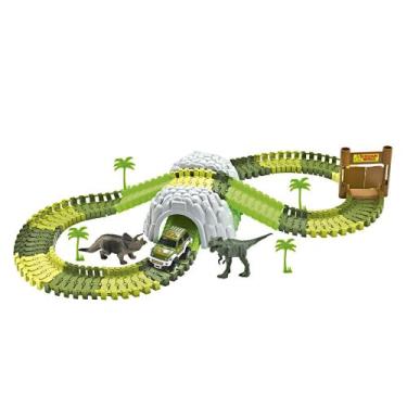 Imagem de Pista de carrinho infantil de brinquedo Dinosauro 109 peças DM - DM To