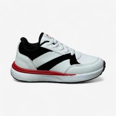 Imagem de Tênis Via Vip Masculino Infantil, Branco, Preto, Vermelho, 33