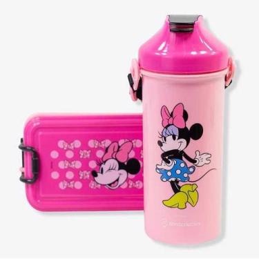 Imagem de Kit Lanche Escolar marmita garrafa infantil sortidos Cor:Minnie - Zona