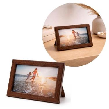Imagem de Porta Retrato 10x15 Moldura Madeira Premium Com Vidro Vertical ou Hori
