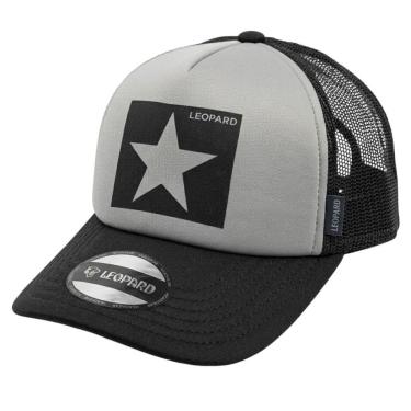 Imagem de Boné Lackpard Boné Trucker Casual Estrela Tela na Parte Traseira Único Preto e Cinza Masculino