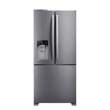 Imagem de Refrigerador Brastemp French Door Frost Free Inverter 554L com Dispenser de Água e Gelo BRH85MK Inox 110V