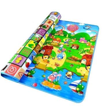Imagem de Tapete Infantil Dupla Face com Isolamento Térmico Impermeável e Antiderrapante Cinza e Colorido Yeet