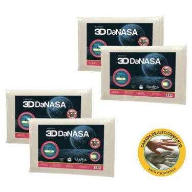 Imagem de Conjunto 4 Travesseiros Nasa Duoflex Viscoelásticos Originais - Traves