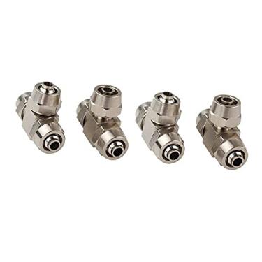 Imagem de 4 PCS EDUCAÇAO FISICA Peças pneumáticas da série acessórios de torção rápida TIE TIPO TIPO Cobre Niquelado Bloqueio Nuts 3 Maneiras Conector de Mangueira de Compressor de Ar YYDFPIIA (Color : PE-10)