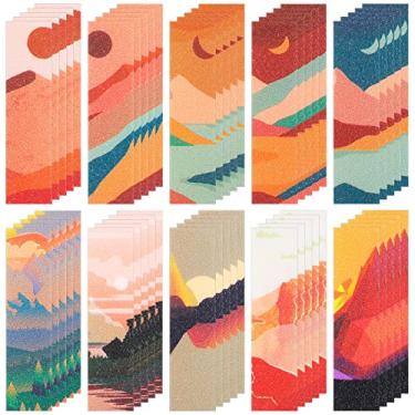 Imagem de 50 peças adesivos calmos ansiedade sensoriais adesivos texturizados adesivos sensoriais tiras de moluscos adesivo alívio de estresse para capa de telefone (estilo pôr do sol)