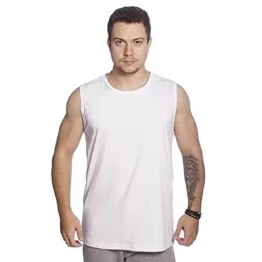 Imagem de Camiseta Camisa Masculina Regata Cavada Basica Lisa Cores (G1, Branco)